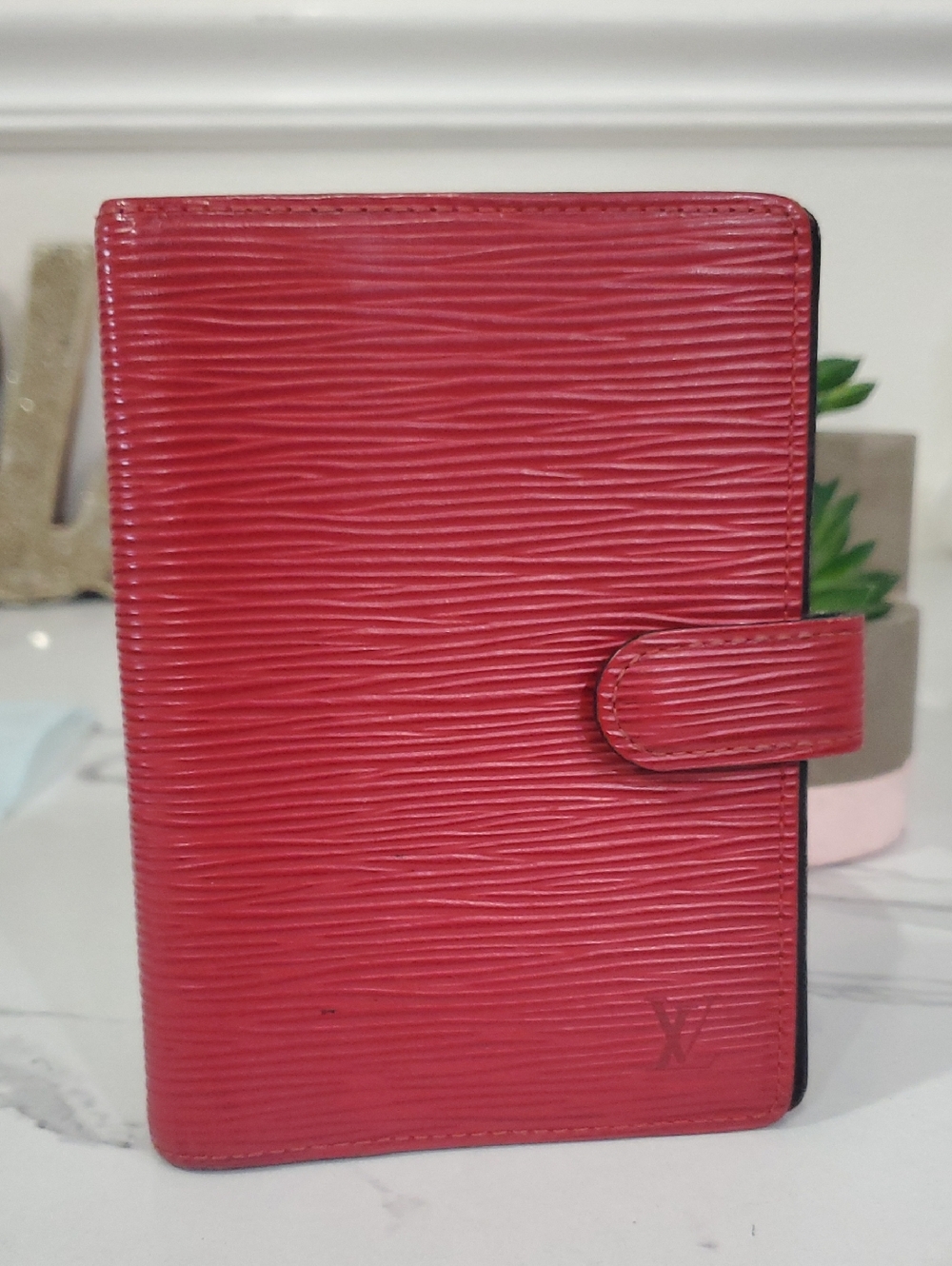 Louis Vuitton Red Epi Leather PM Agenda Cover❤️